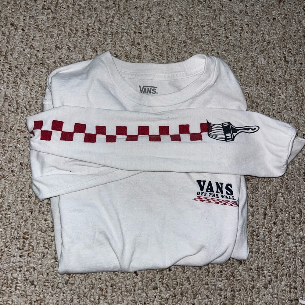 White vans long sleeved red paint shirt